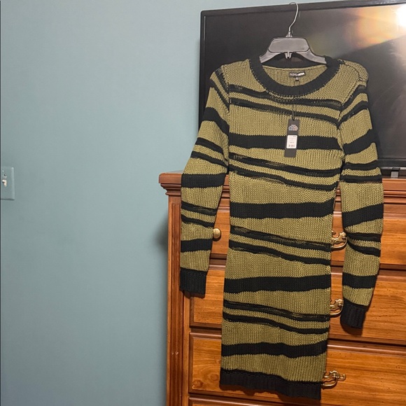 Fashion Nova Dresses & Skirts - Fashion Nova Olive and Black Knit Dress